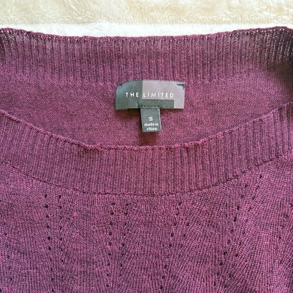 The Limited Merino Wool Blend Blouse Maroon Womens Small - Picture 3 of 7